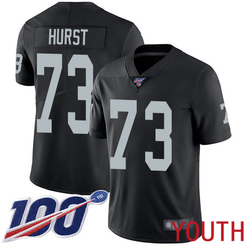 Oakland Raiders Limited Black Youth Maurice Hurst Home Jersey NFL Football #73 100th Season Vapor Jersey->youth nfl jersey->Youth Jersey